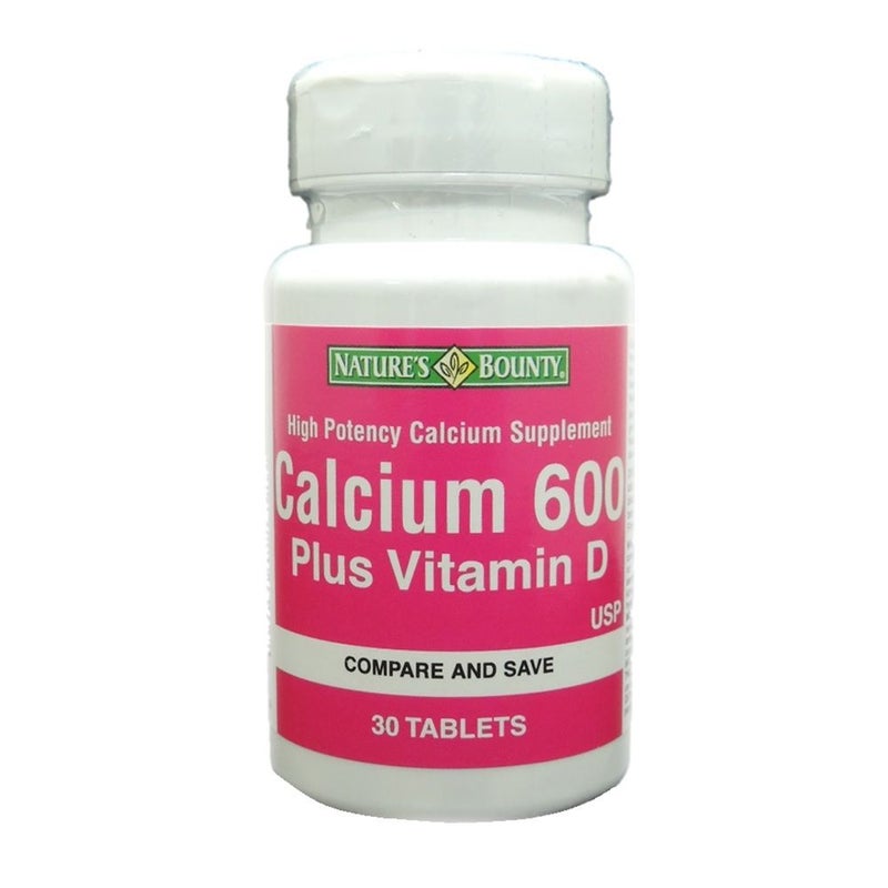 Nature's Bounty Calcium 600 Plus Vitamin D Tablets 30's
