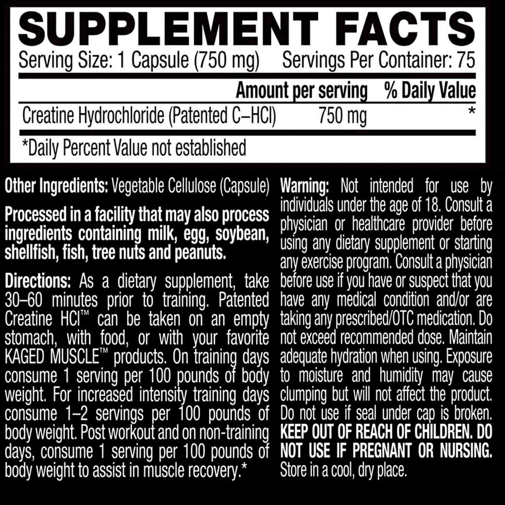 Kaged Muscle C-HCL Creatine Powder 76g