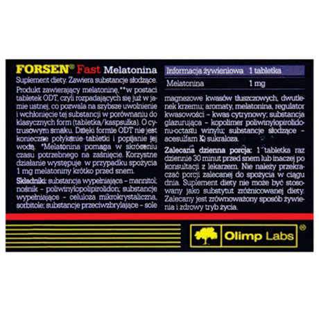 Olimp Forsen Fast Melatonin 30 Tablets