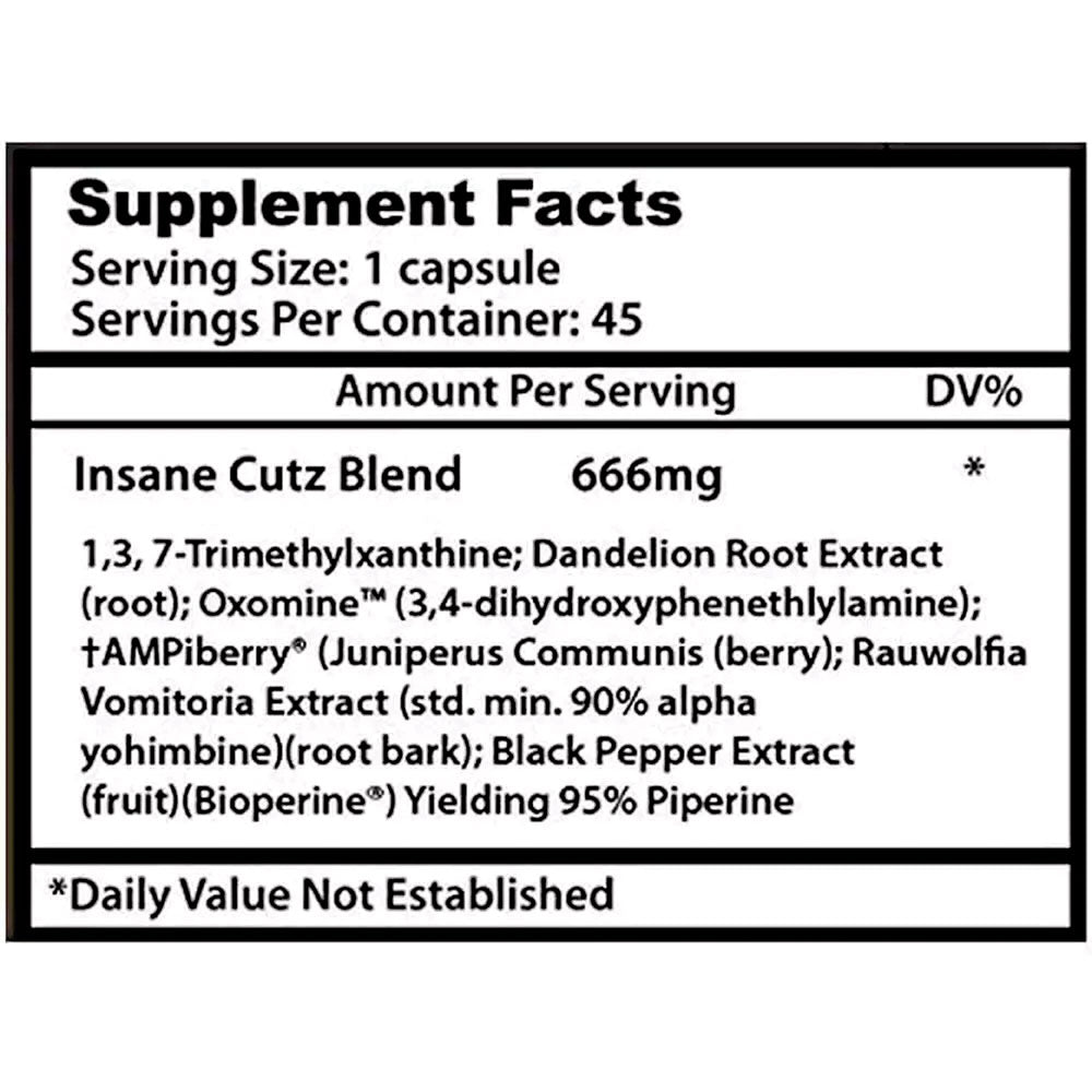 Insane Cutz Fat Burner 45 Capsules