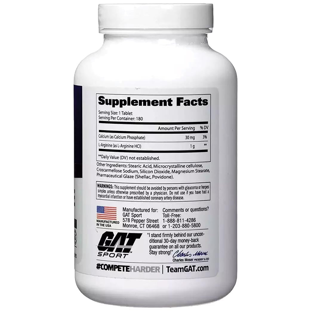 GAT L-Arginine Supplement 180 Tablets