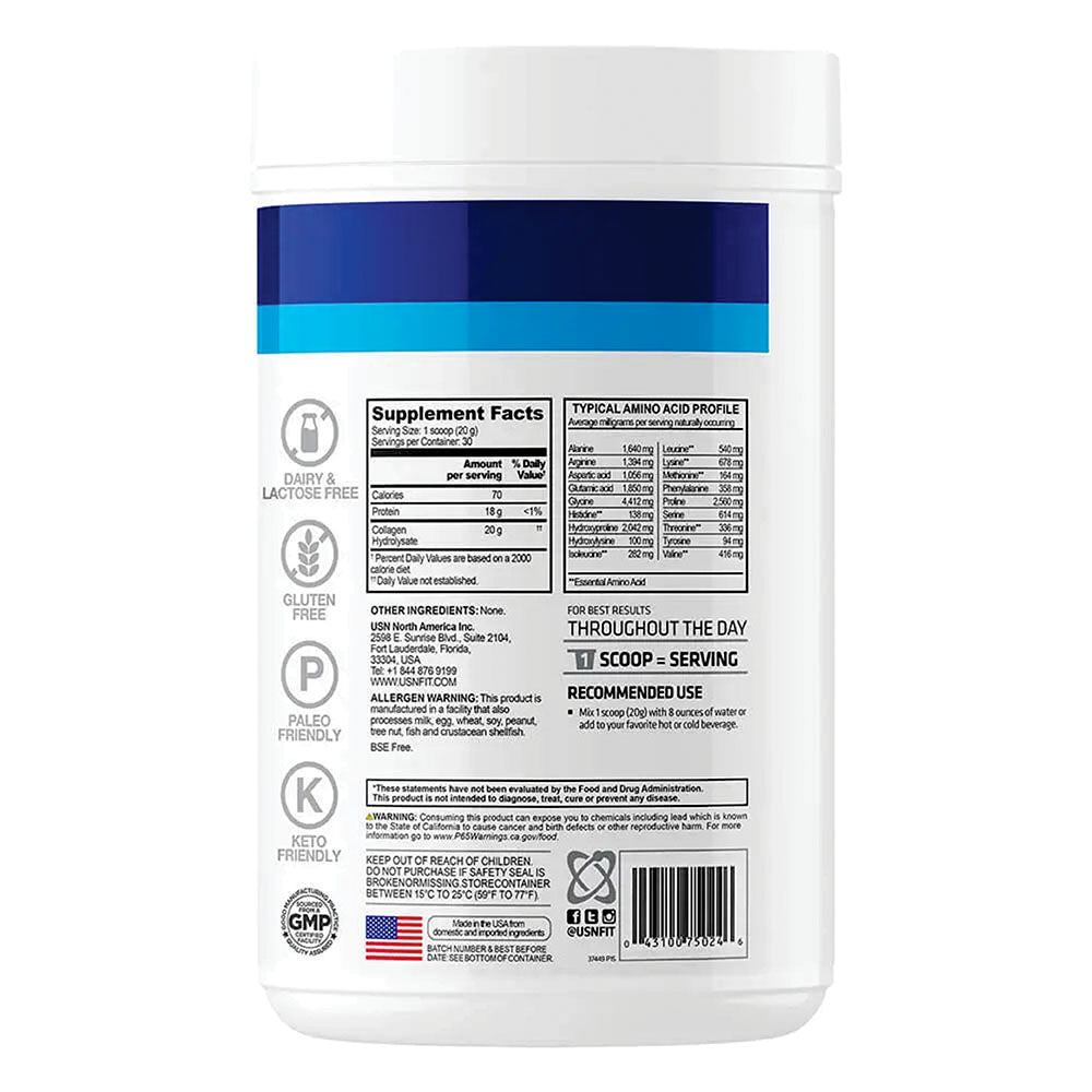 Usn Vibrance Collagen Peptides Unflavor 600g