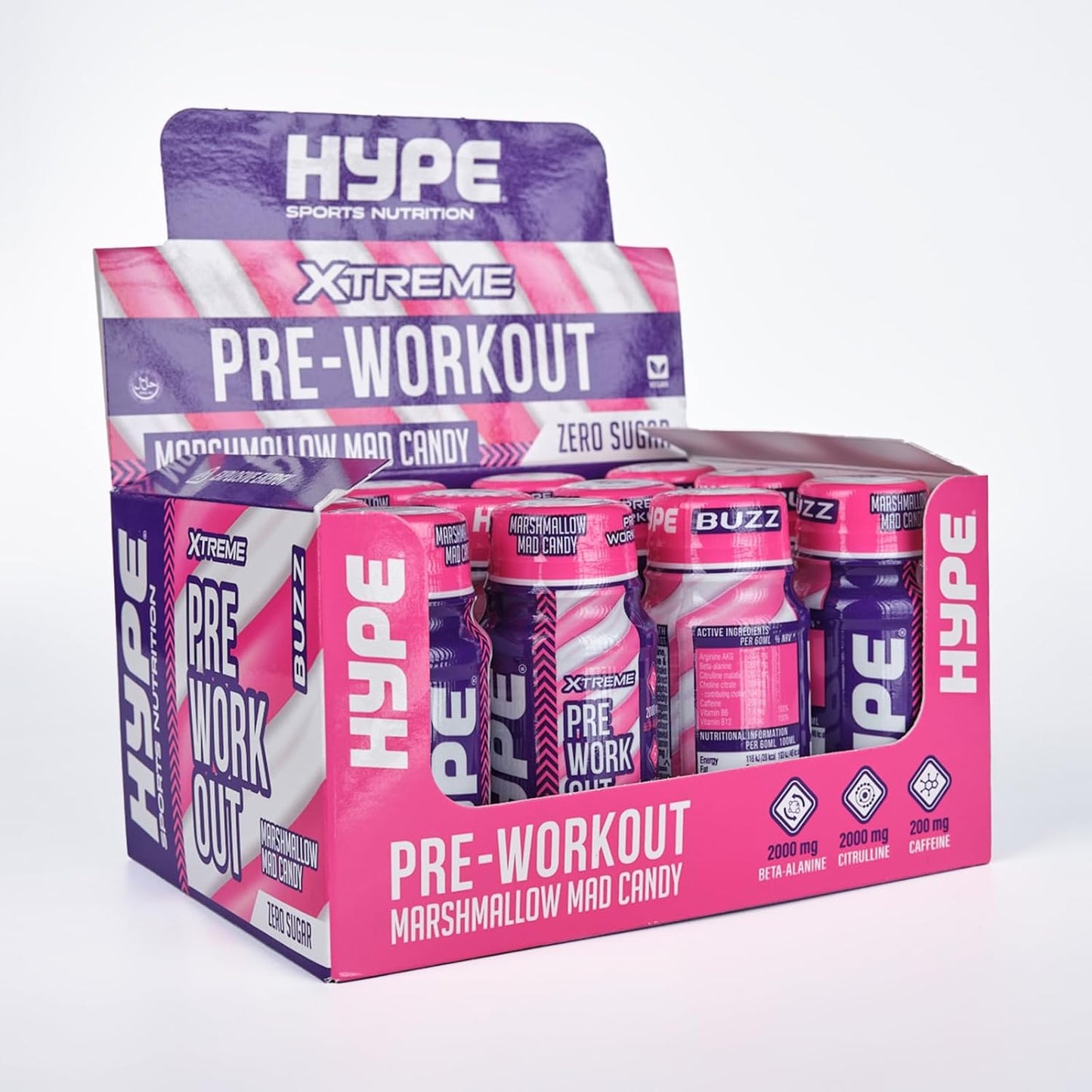 Hype Xtreme Pre-Workout Shots – Marshmallow Mad Candy