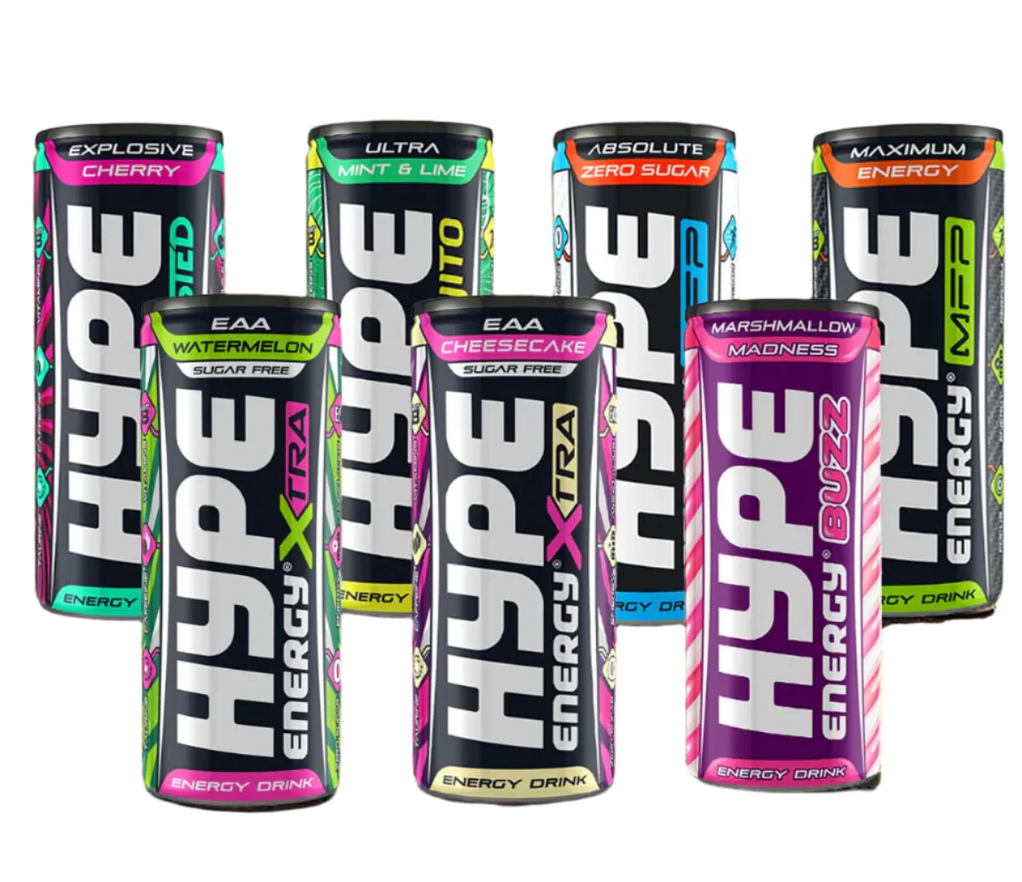 Hype Energy Drinks 24x250ml - Flavor-Packed Performance Boosters