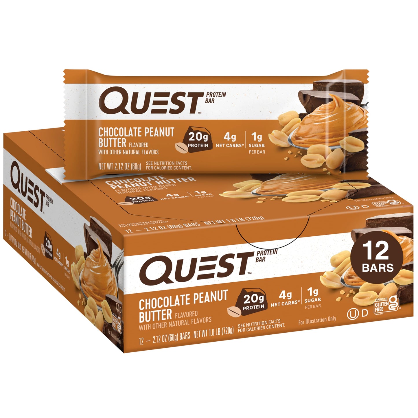 Quest Protein Bar pack of 12 Double Chocolate Chunk