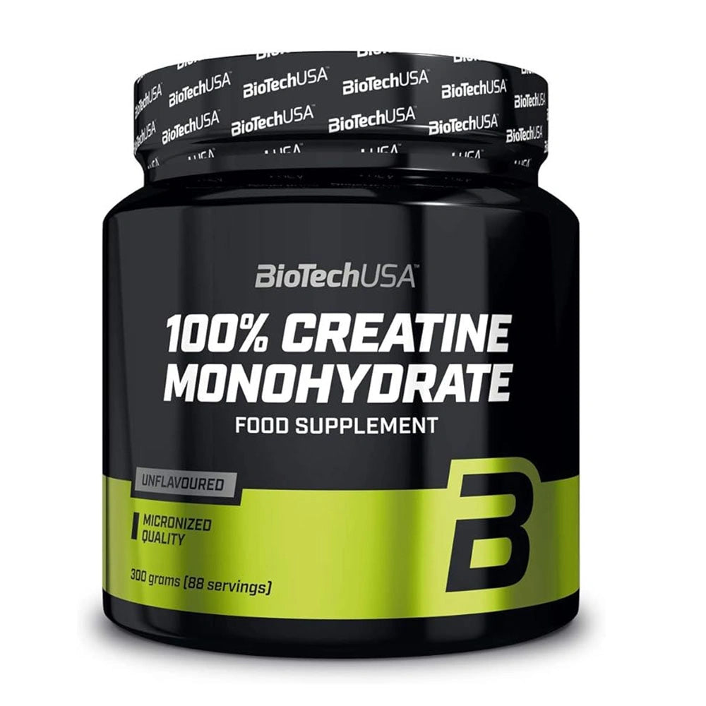 BioTechUSA 100% Creatine Monohydrate – Pure Micronized Creatine Powder for Strength, Power & Muscle Performance – 300g