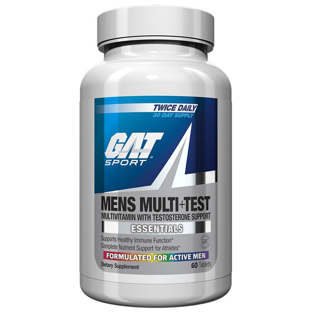 GAT Sport Men’s Multi+Test Essentials – Complete Multivitamin with Testosterone Support for Peak Performance