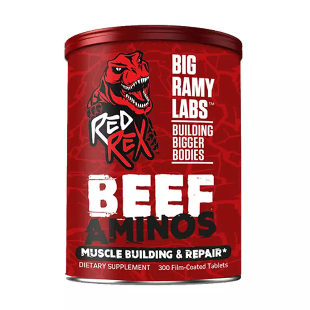 Big Ramy Labs - Red Rex Beef Amino Tablets for Muscle Building & Repair - 300 Tablets