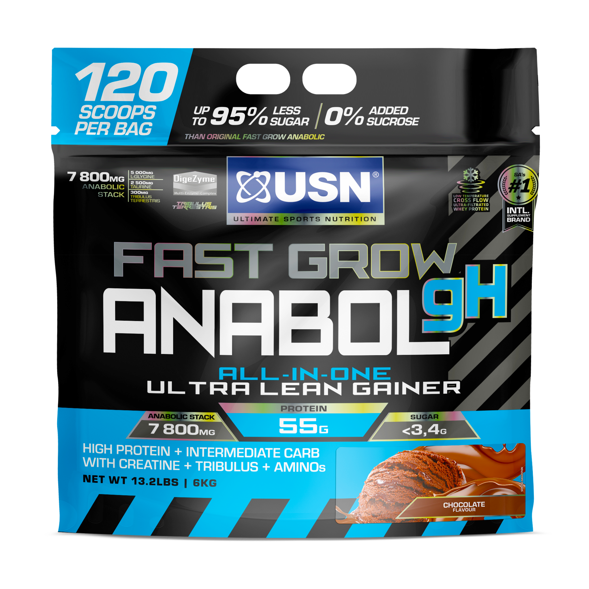 USN Fast Grow Anabolic GH 6kg – High-Powered Mass Gainer with GH Support