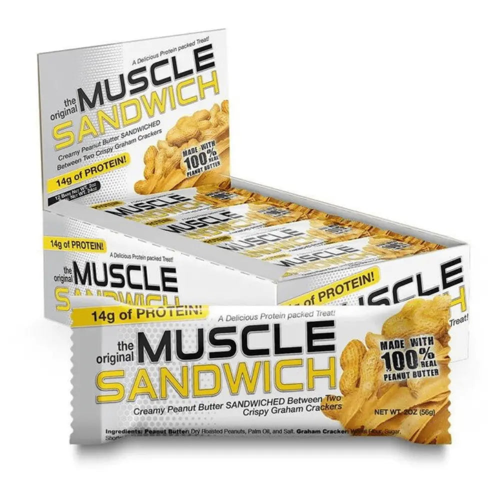 Muscle Sandwich Creamy Peanut Butter 56g – Pack of 12 – Delicious Protein-Packed Snack