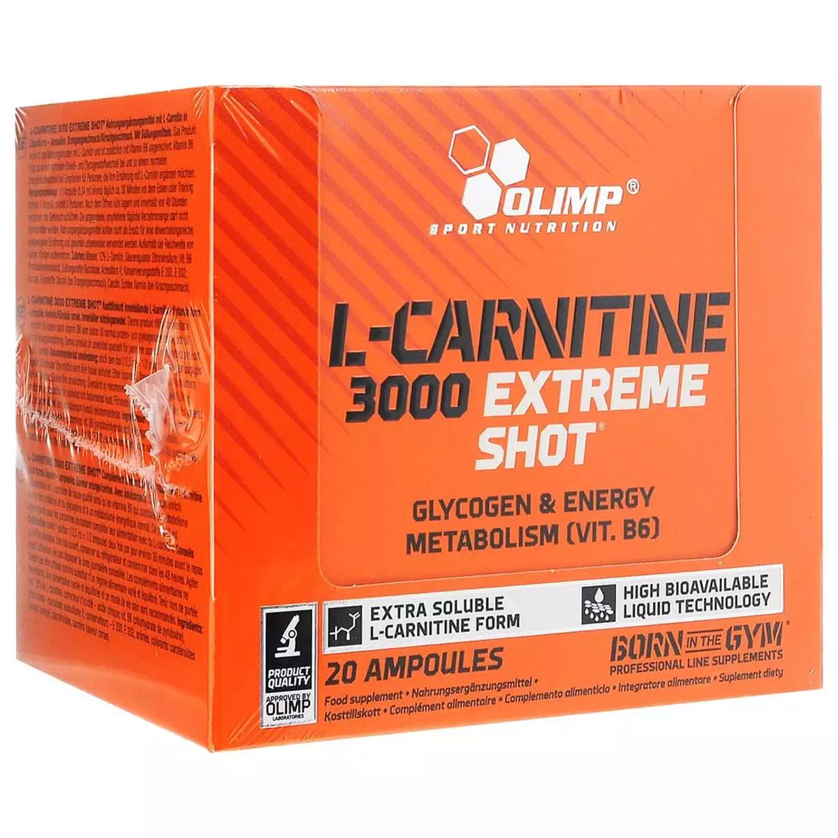 Olimp L-Carnitine 3000 Extreme Shot – Fast-Acting Fat Burner & Energy Booster (25ml x 20 Shots)