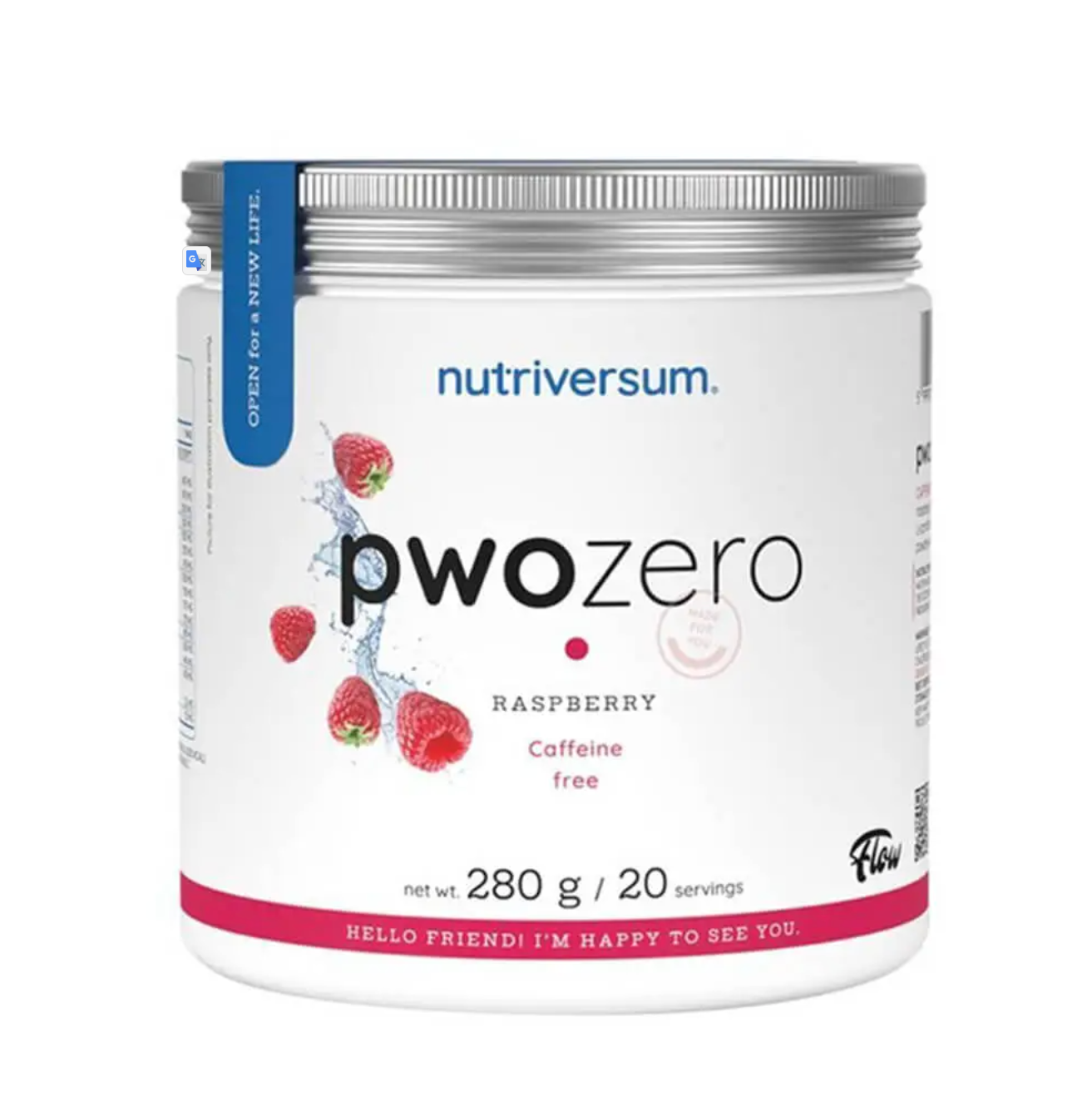 Nutriversum PWO Zero – 280g (Raspberry Flavor)