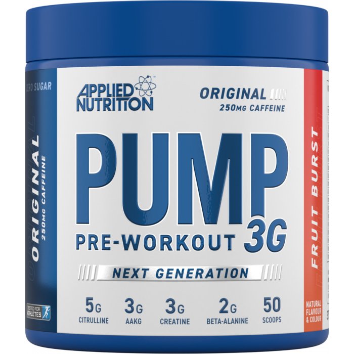 Applied Nutrition Pump 3g, Fruit Burst, 25, Decreases Muscle Fatigue, Increases Nitric Oxide Production