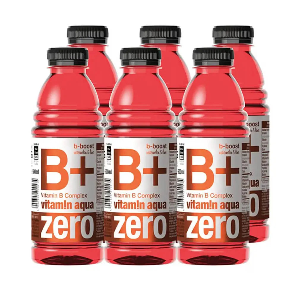 Vitamin Aqua B+ Vitamin B Complex Zero 600ml Pack of 6