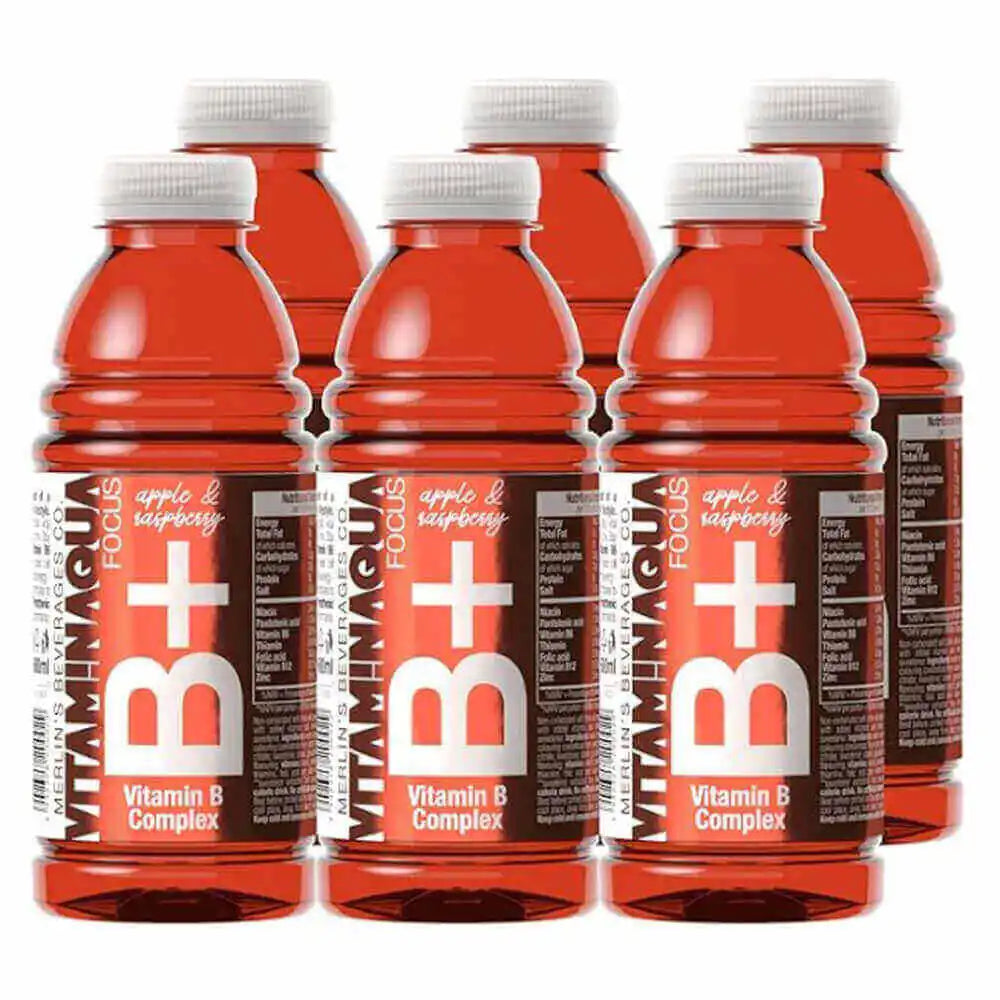Vitamin Aqua Focus Vitamin B+ Apple & Raspberry 600ml Pack of 6