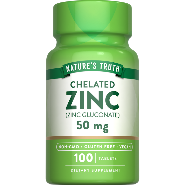 Nature’s Truth™ Chelated Zinc 50 mg — 100 Tablets | Immune & Skin Support