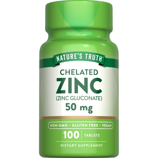 Nature’s Truth™ Chelated Zinc 50 mg — 100 Tablets | Immune & Skin Support