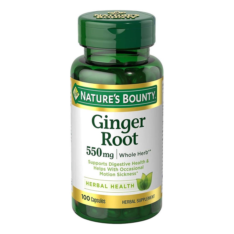 Nature's Bounty Ginger Root 550 mg Capsules 100's