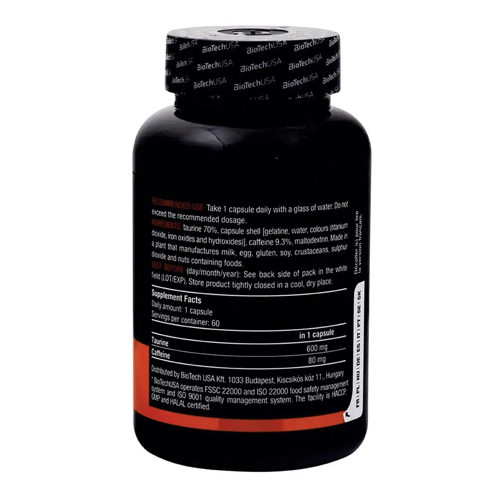 BiotechUSA Caffeine & Taurine Energy Booster Supplement