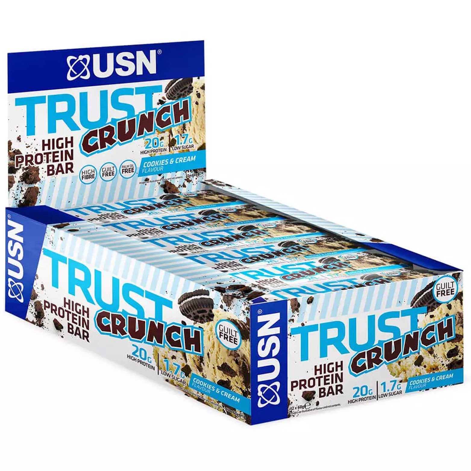 USN Trust Crunch Protein Bar 60g Pack of 12