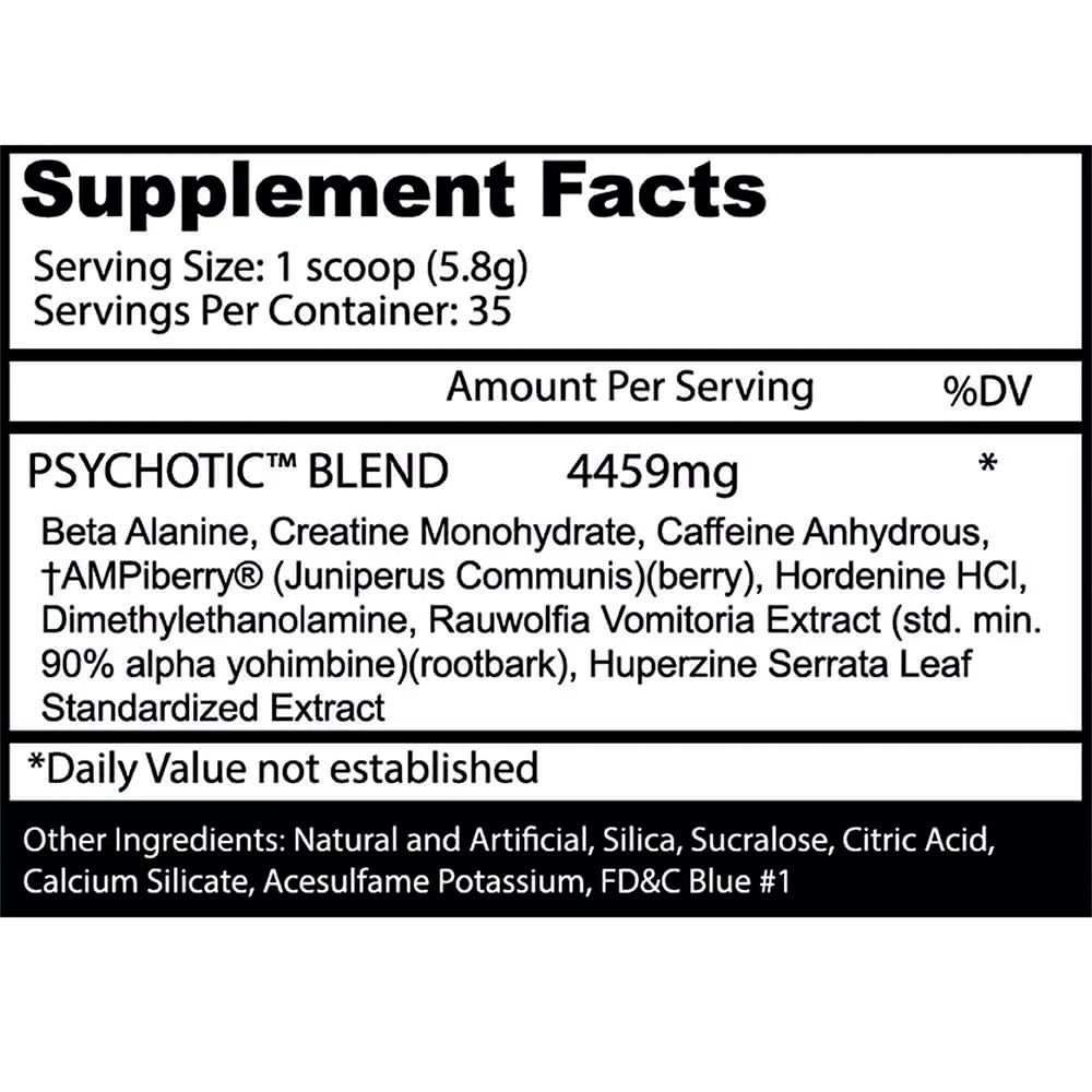 Insane Psychotic Pre-Workout Fruit Punch