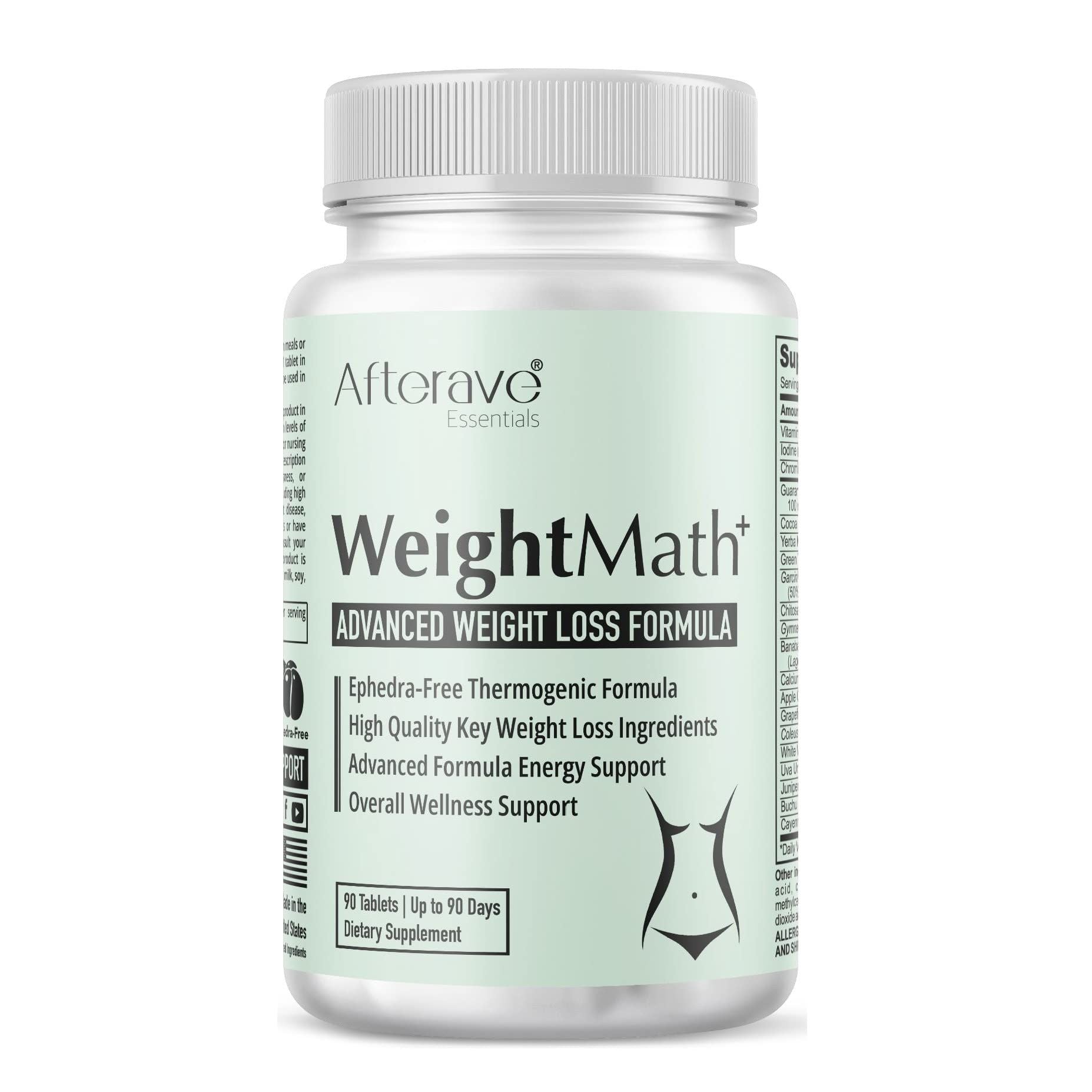 Afterave essentials - 90 Capsules - WeightMath Advanced Metabolism Booster & Thermogenic Formula –