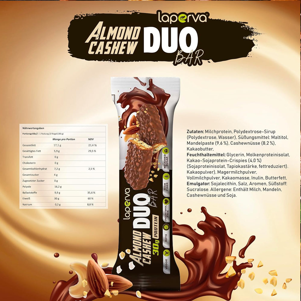 Laperva Almond Cashew Duo Protein Bar - 33% High Protein