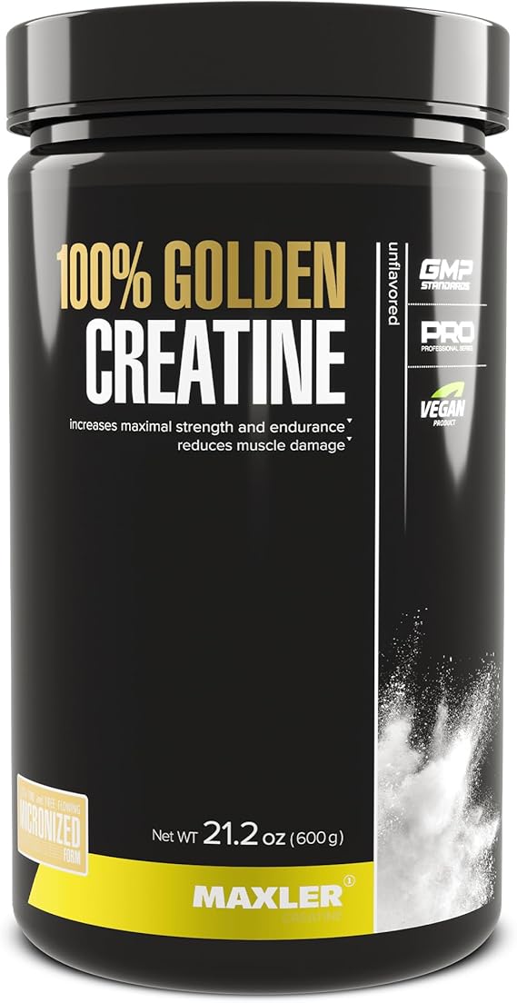 Maxler 100% Golden Creatine – Micronized Creatine Monohydrate | 600 g Unflavored (120 Servings)