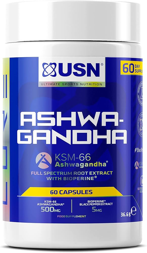 USN Ashwagandha (KSM-66) 60 Capsules – Stress Relief & Mental Clarity