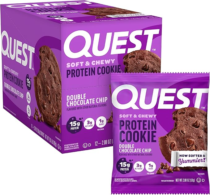 Quest Protein Cookies – Pack of 12 | 15g Protein, Low Sugar, High Fiber