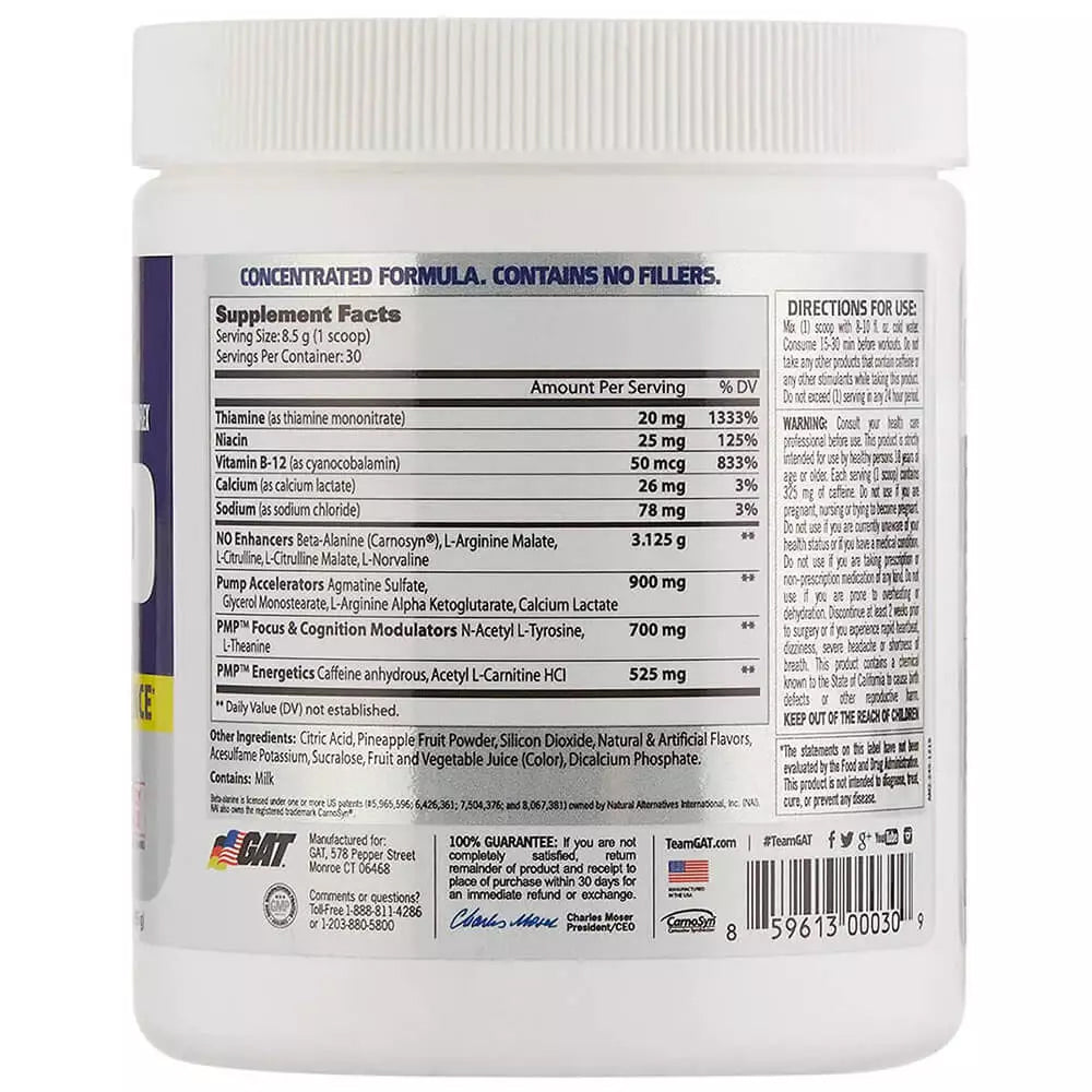 GAT PMP Pre-Workout Supplement - Stim Free