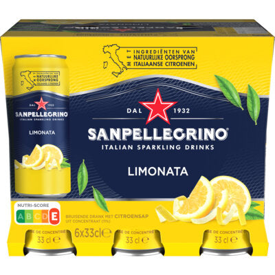San Pellegrino Limonata – Sparkling Lemon Beverage (6 x 330ml Cans)