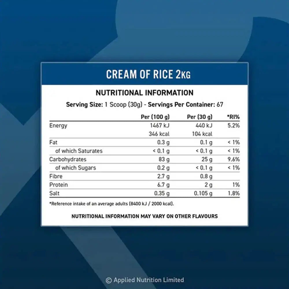 Applied Nutrition Cream of Rice 67 Servings - 2kg