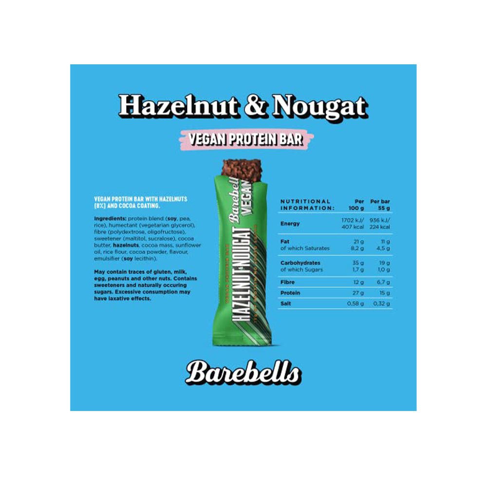 Barebells Vegan Protein Bar 55g Pack of 12