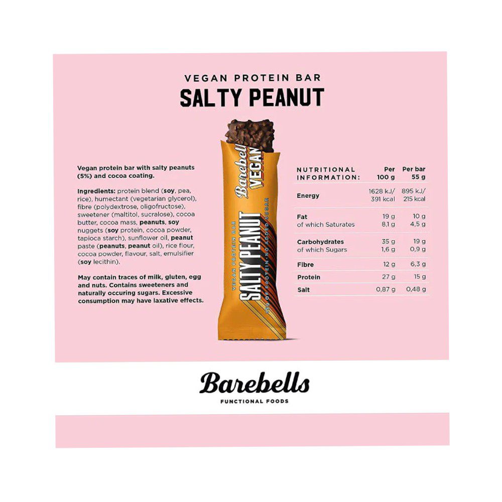 Barebells Vegan Protein Bar 55g Pack of 12