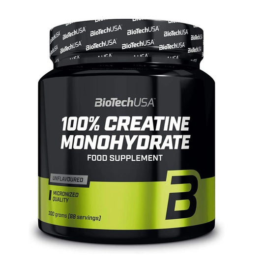BioTechUSA 100% Creatine Monohydrate – Pure Micronized Creatine Powder for Strength, Power & Muscle Performance – 300g