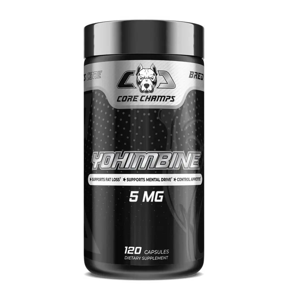 Core Champ Yohimbine - 5mg, 120 Capsules for Fat Burning and Energy