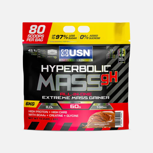 USN Hyperbolic Mass 6kg – High-Calorie Muscle & Weight Gainer Supplement