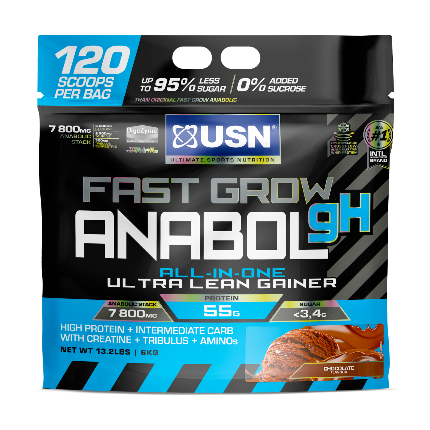 USN Fast Grow Anabolic GH 6kg – High-Powered Mass Gainer with GH Support
