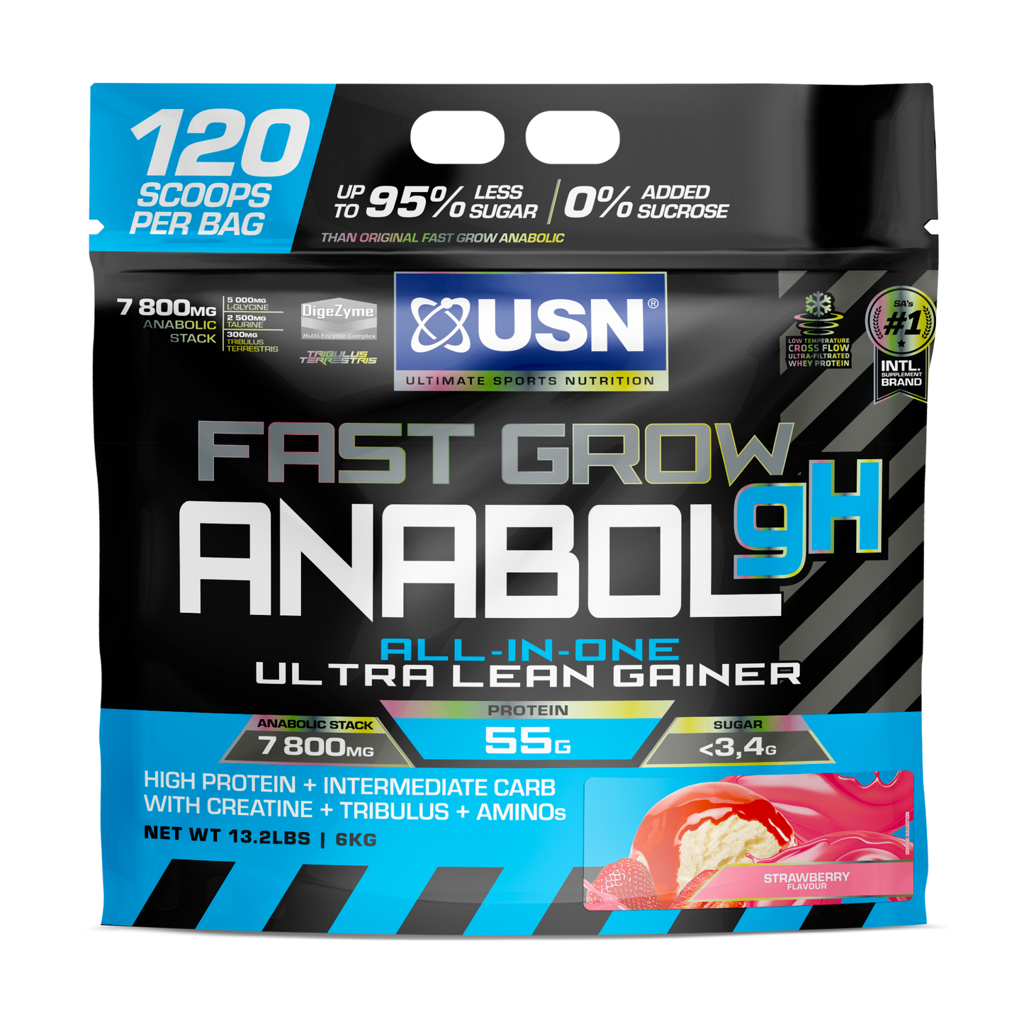 USN Fast Grow Anabolic GH 6kg – High-Powered Mass Gainer with GH Support