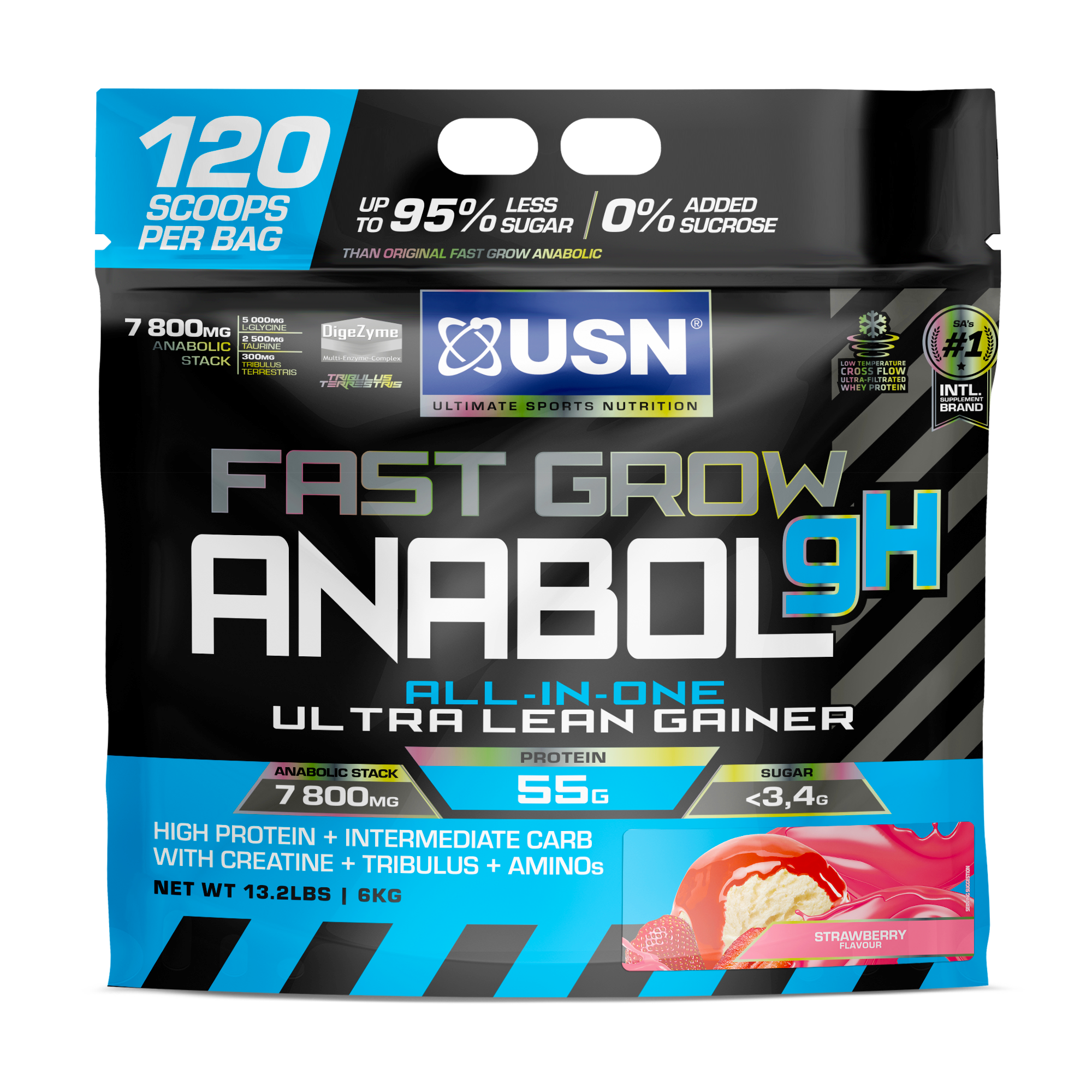 USN Fast Grow Anabolic GH 6kg – High-Powered Mass Gainer with GH Support