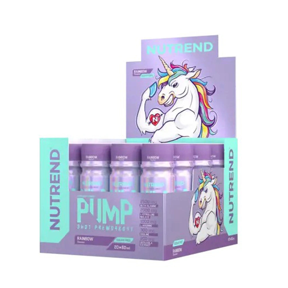 NUTREND PUMP SHOT PRE-WORKOUT RAINBOW FLAVOUR 60ML PACK OF 20