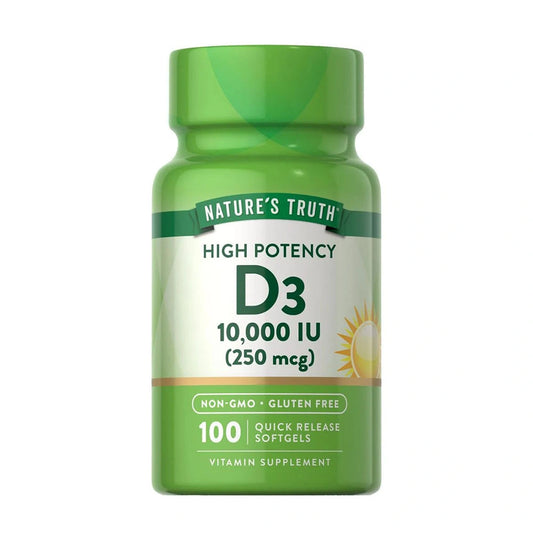Nature’s Truth Vitamin D3 10,000 IU – Immune, Bone & Muscle Health Support