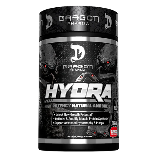 Dragon Pharma HYDRA – Natural Anabolic Muscle Builder | 120 Capsules (30 Servings)