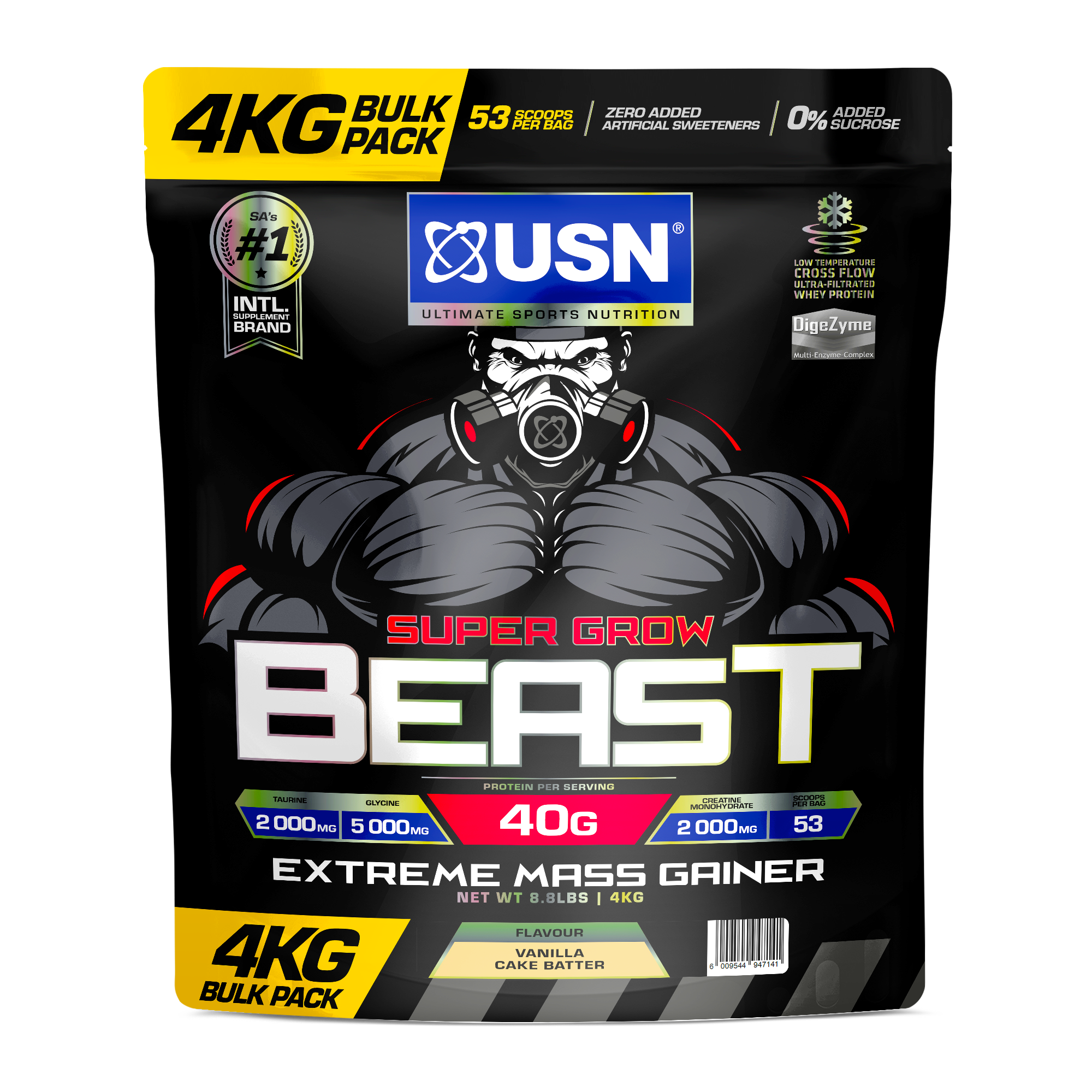 USN Super Grow Beast 4kg – High-Calorie Mass Gainer for Extreme Size & Strength