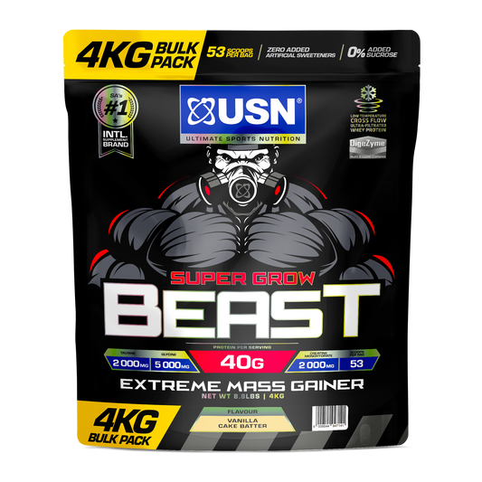 USN Super Grow Beast 4kg – High-Calorie Mass Gainer for Extreme Size & Strength