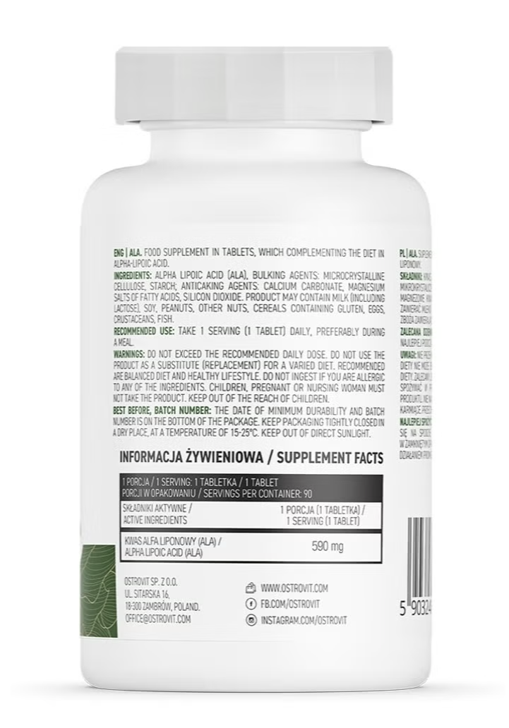 OstroVit ALA (Alpha-Lipoic Acid) 600 mg - 90 Tabs