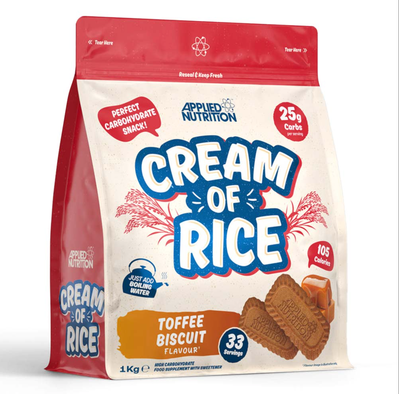 Applied Nutrition Cream of Rice, Raspberry Ripple | 33 Servings | 1 kg