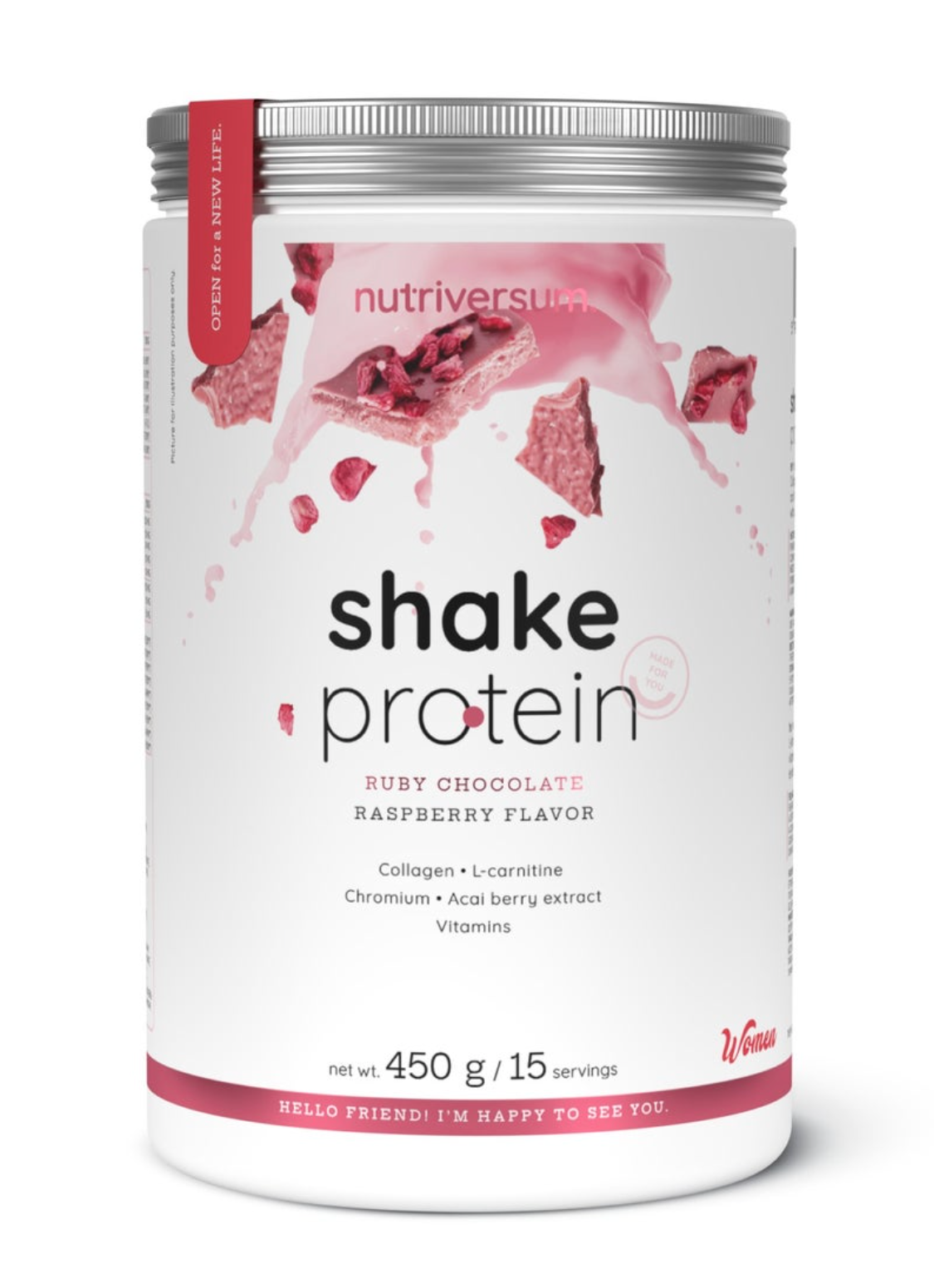 Nutriversum Shake Protein – Ruby Chocolate Raspberry (450g)