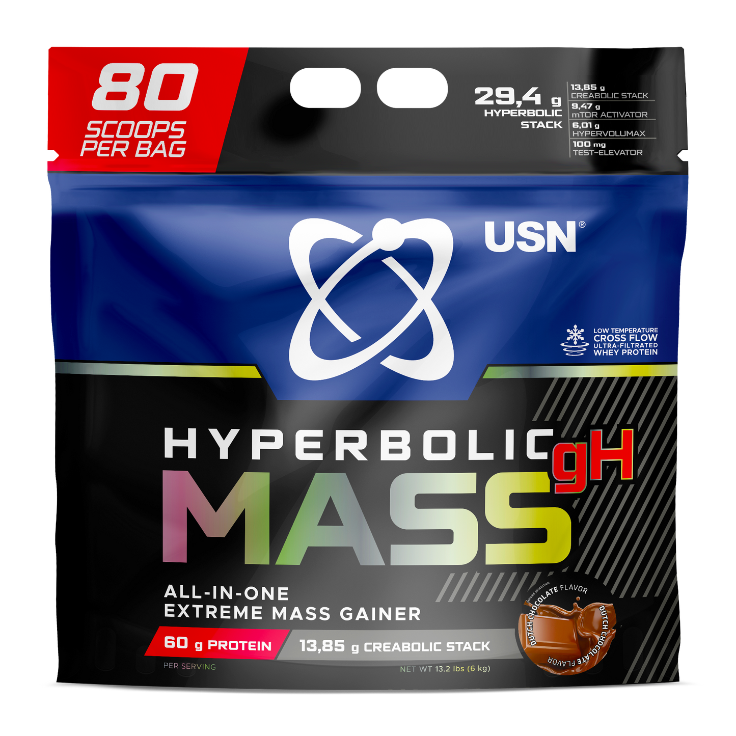 USN Hyperbolic Mass 6kg – High-Calorie Muscle & Weight Gainer Supplement